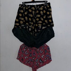 Women's Black and Gold Pineapple Athletic Shorts